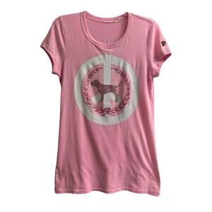 Victoria’s Secret PINK VTG Rhinestone Bow Logo 2008 Santa Monica Shirt Size S